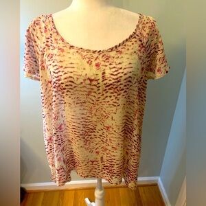 Elle pink/cream tunic, size L